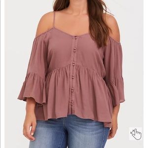Torrid Blush Chiffon Top